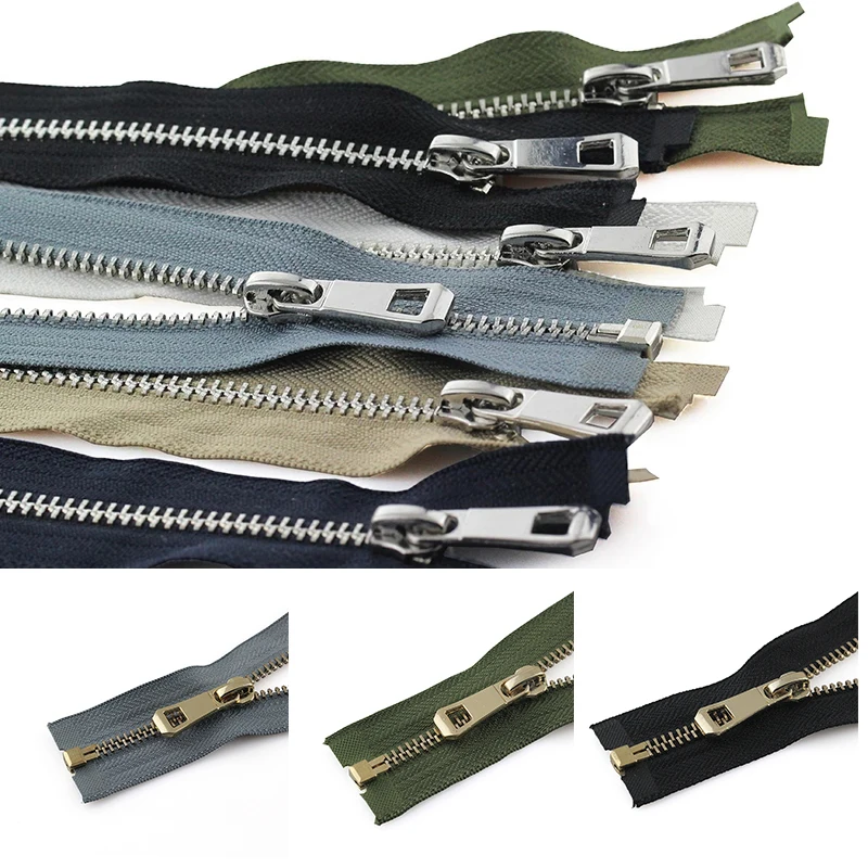 55/65/75cm 5# Open-End Auto Lock Metal Zipper DIY Handcraft For Clothing Pocket Garment Shoes Sewing Accessory