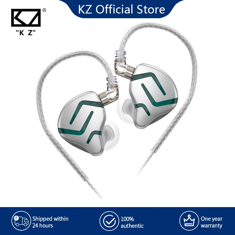 سماعات أذن KZ ZES تعمل بالكهرباء + ديناميكية سلكية ومزودة بتقنية HIFI سماعات أذن باس داخل الأذن مع خاصية إلغاء الضوضاء سماعات معدنية رياضية