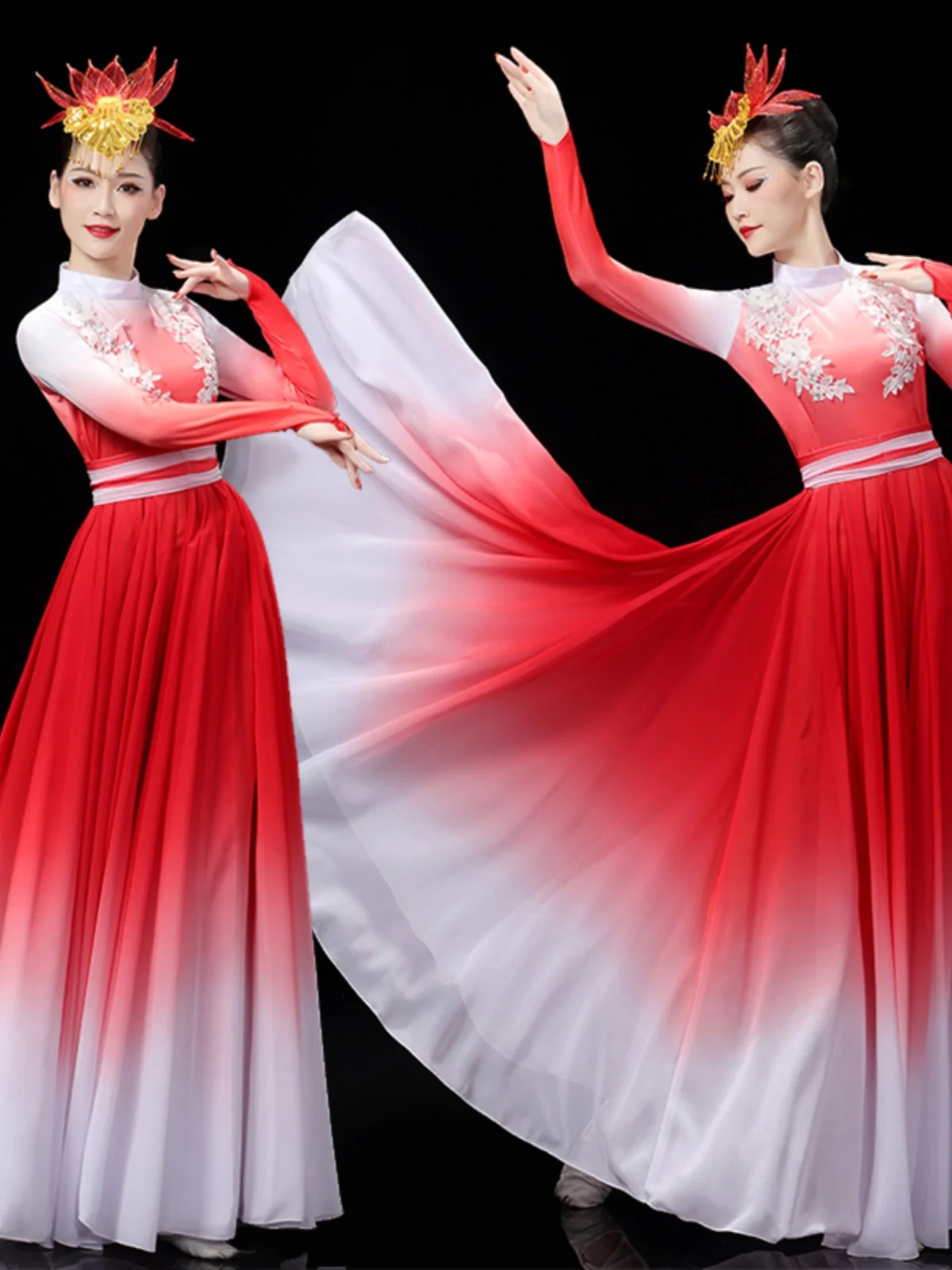 360 540 720 Degree Spanish Bullfight Belly Dance Dress Skirt Long Robe Flamenco Fille Skirts Red Flamenco Dresses for Women Girl