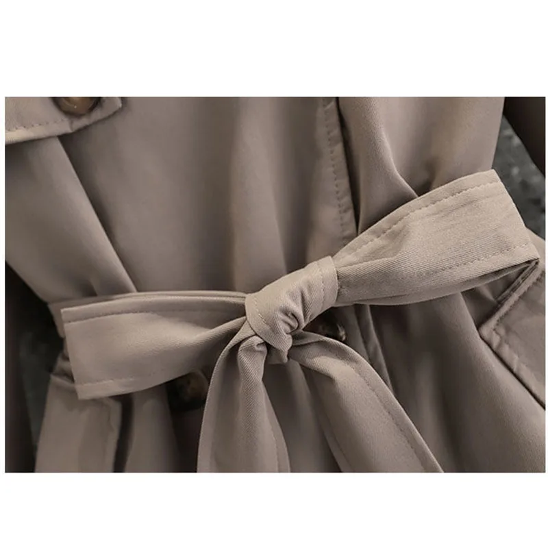 Gabardina Coreana de doble botonadura para mujer, abrigo medio largo, rompevientos, prendas de vestir exteriores, Tops, primavera y otoño, novedad de 2024