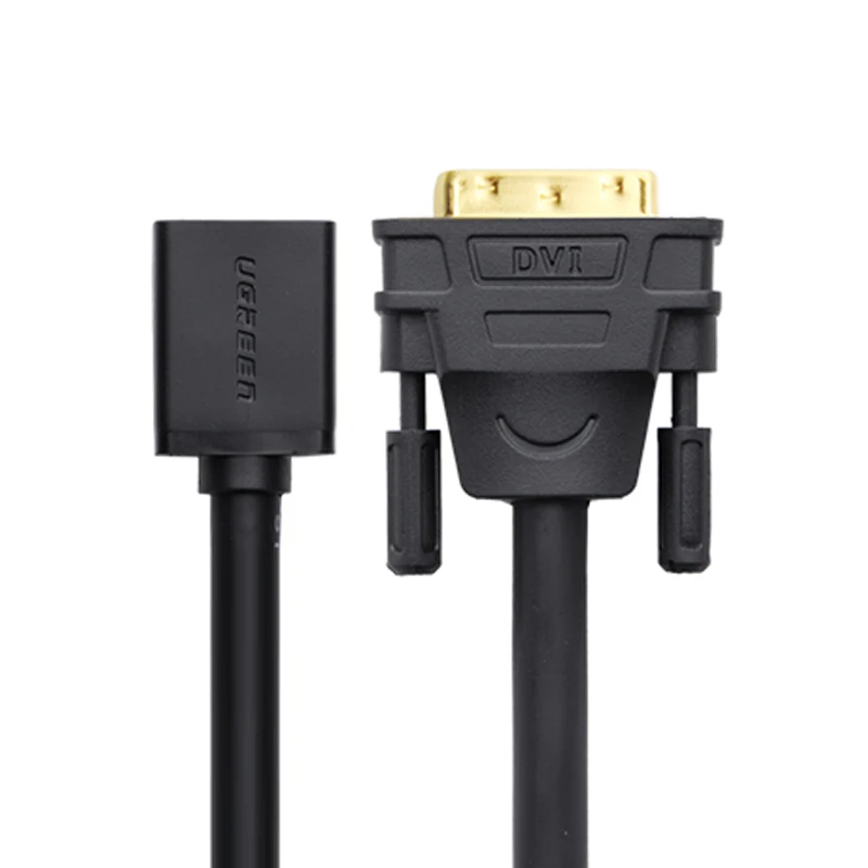 UGREEN DVI-HDMI 케이블 양방향 HDMI 암-DVI-D(24+1) 수 어댑터 20cm 1080P DVI-D-HDMI 변환 케이블