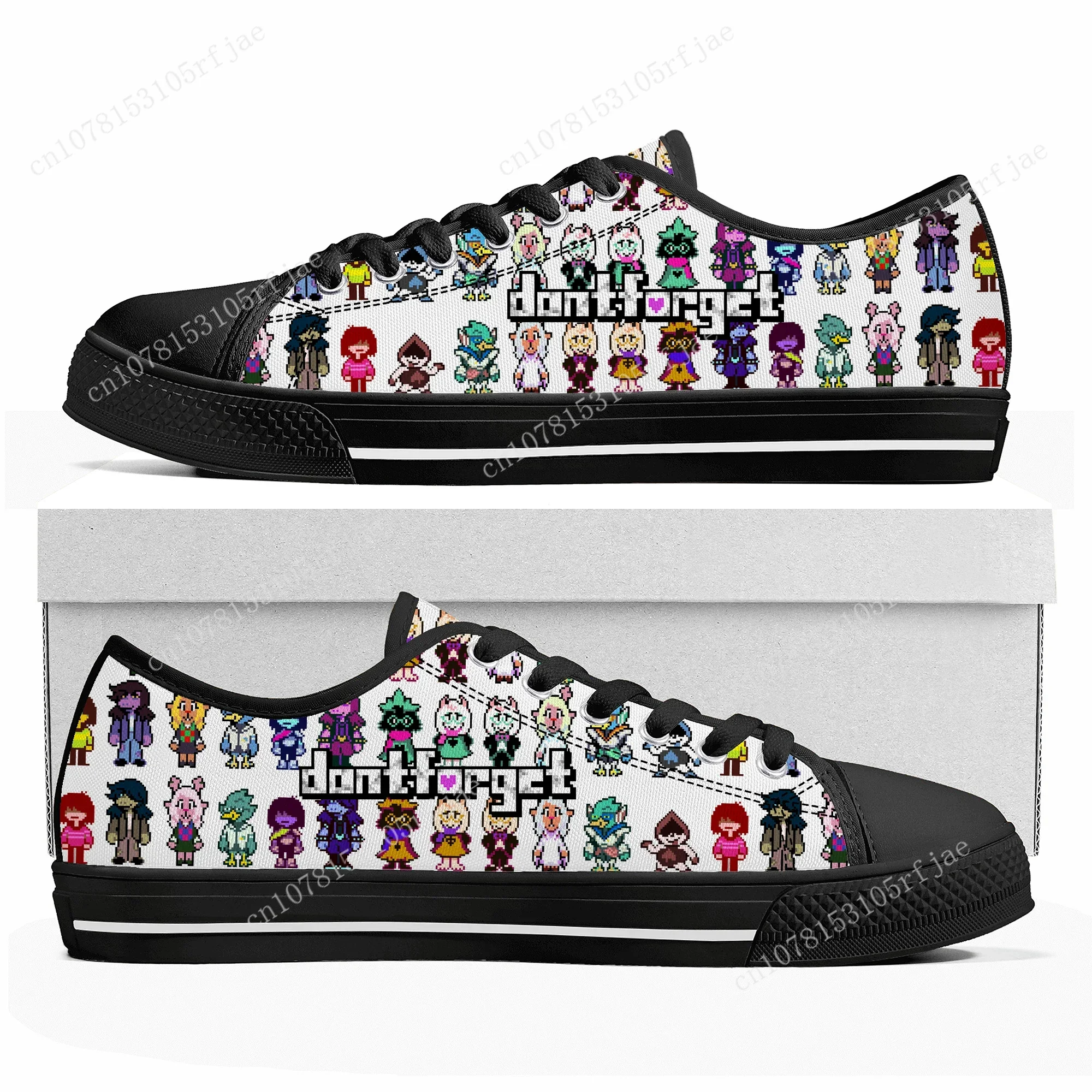 Deltarune Custom Low Top Sneakers Hot Cartoon Game Womens Mens Teenager Shoes Casual Tailor Made Canvas Sneaker