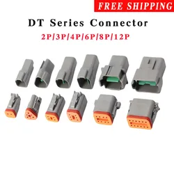 1/5/10Sets Deutsch DT Series Connector Kit 22-16AWG DT06/DT04 Male Female 2P/3P/4P/6P/8P/12P Automotive Electrical Connector