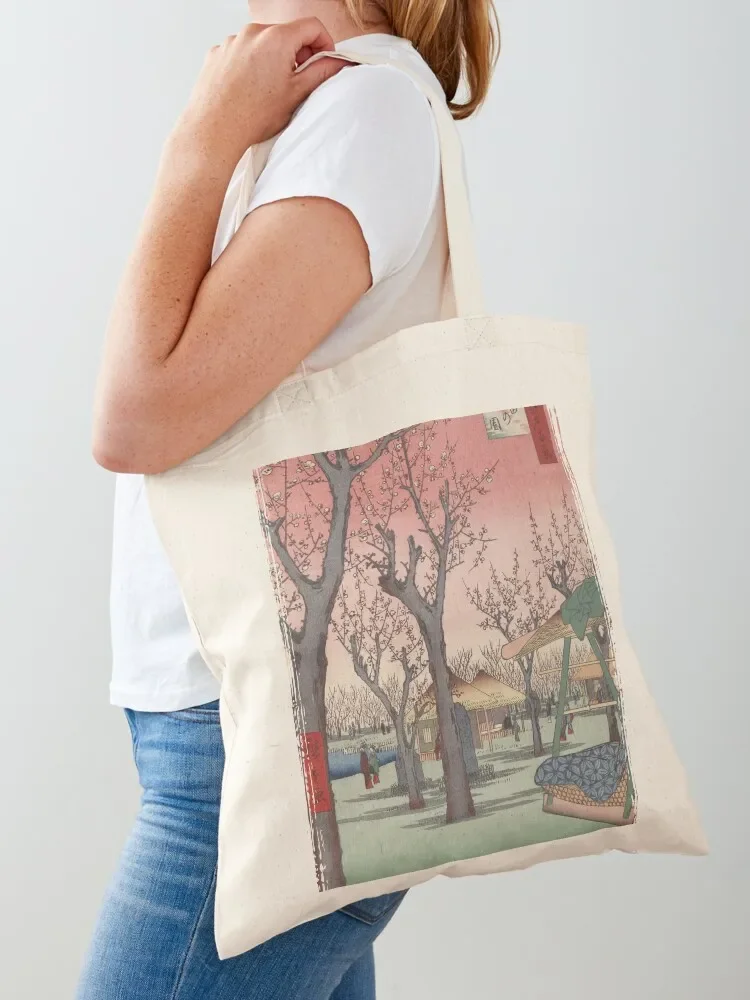 

Plum Garden Kamata Ukiyo-e Japanese Art Tote Bag Big bag women Canvas shoulder bag Shopper personalized tote