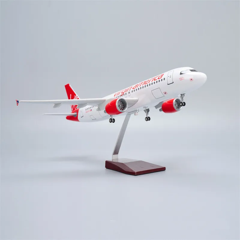 

Масштабная модель самолета Virgin America A320 NEO Airways из литого металла в масштабе 1:80 с подсветкой колес, коллекционная игрушка, подарок для демонстрации