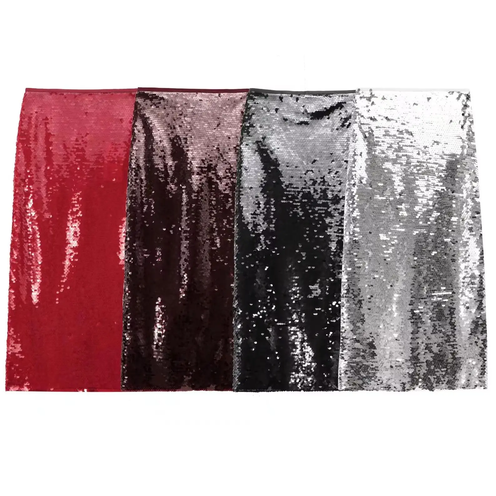 

KONDALA Шикарная красная блестящая длинная юбка с разрезом и блестками, модная весенняя клубная юбка с высокой талией 2025 года, вечерние серебристые тонкие женские юбки Y2K