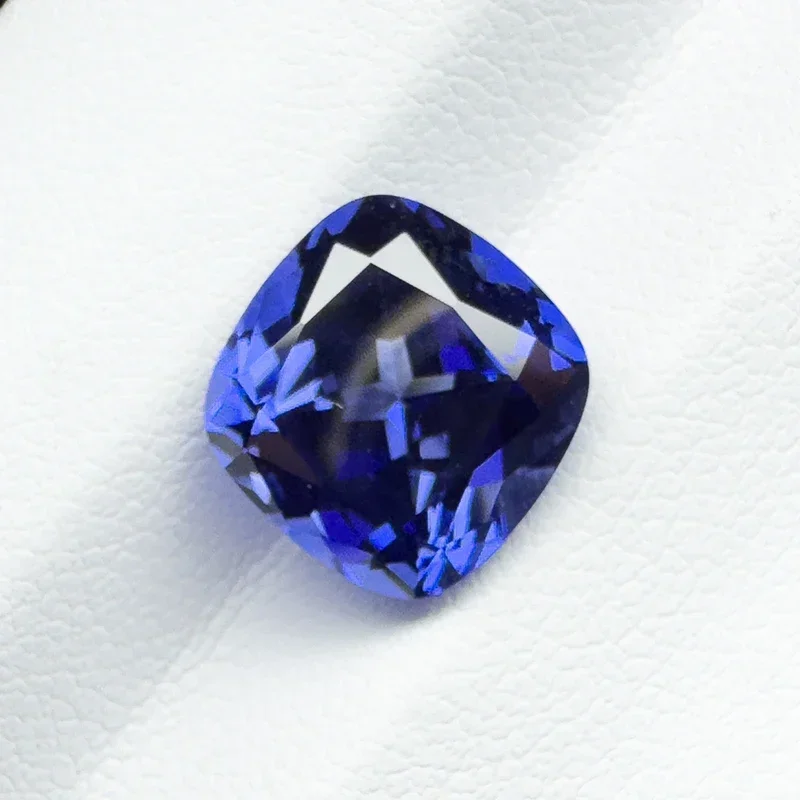 

Lab Grown Sapphire Square Cushion Royal Blue 10x14mm 6.1-6.25ct VVS1 Gemstone for Diy Jewelry Making with AGL Certificate