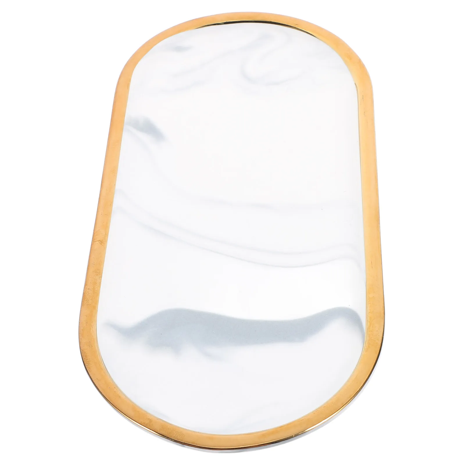 Marble Pattern Ceramic Bathroom Organizer Tray Vanity Counter Tray Holder Jewelry Dish Towel Perfume Marble Cake Plate