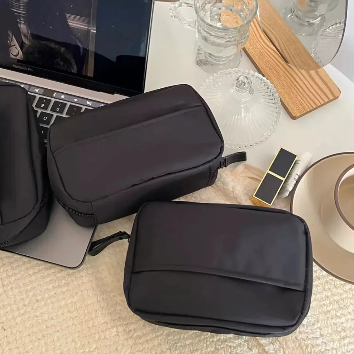 1pc borsa cosmetica semplice da donna borse da viaggio di grande capacitร borse da toilette di Design da donna con pochette grande borsa da toilette