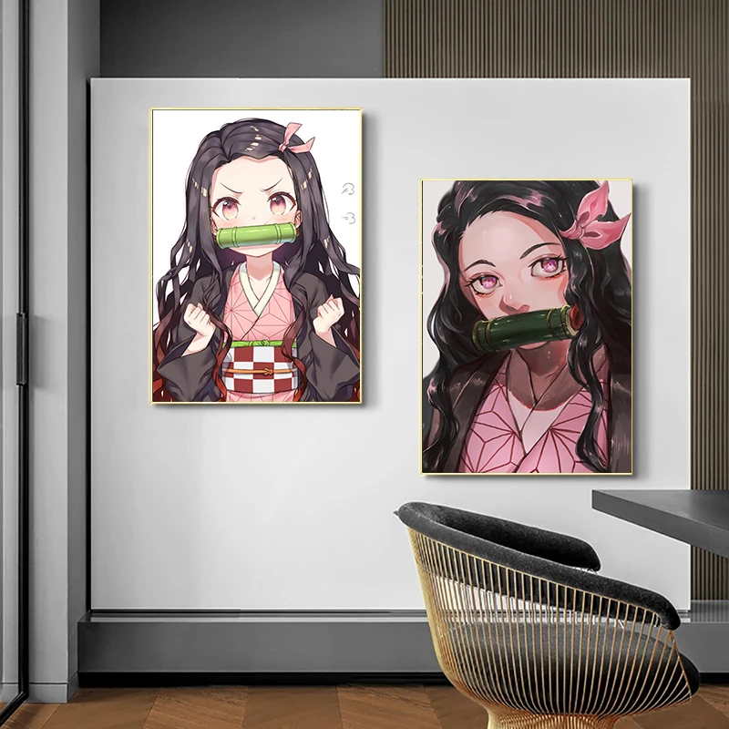 Demon Slayer 5D Diamond Painting Kit Kamado Nezuko Cross Stitch Diamond Embroidery Full Diamond Mosaic DIY Rhinestone Home Decor