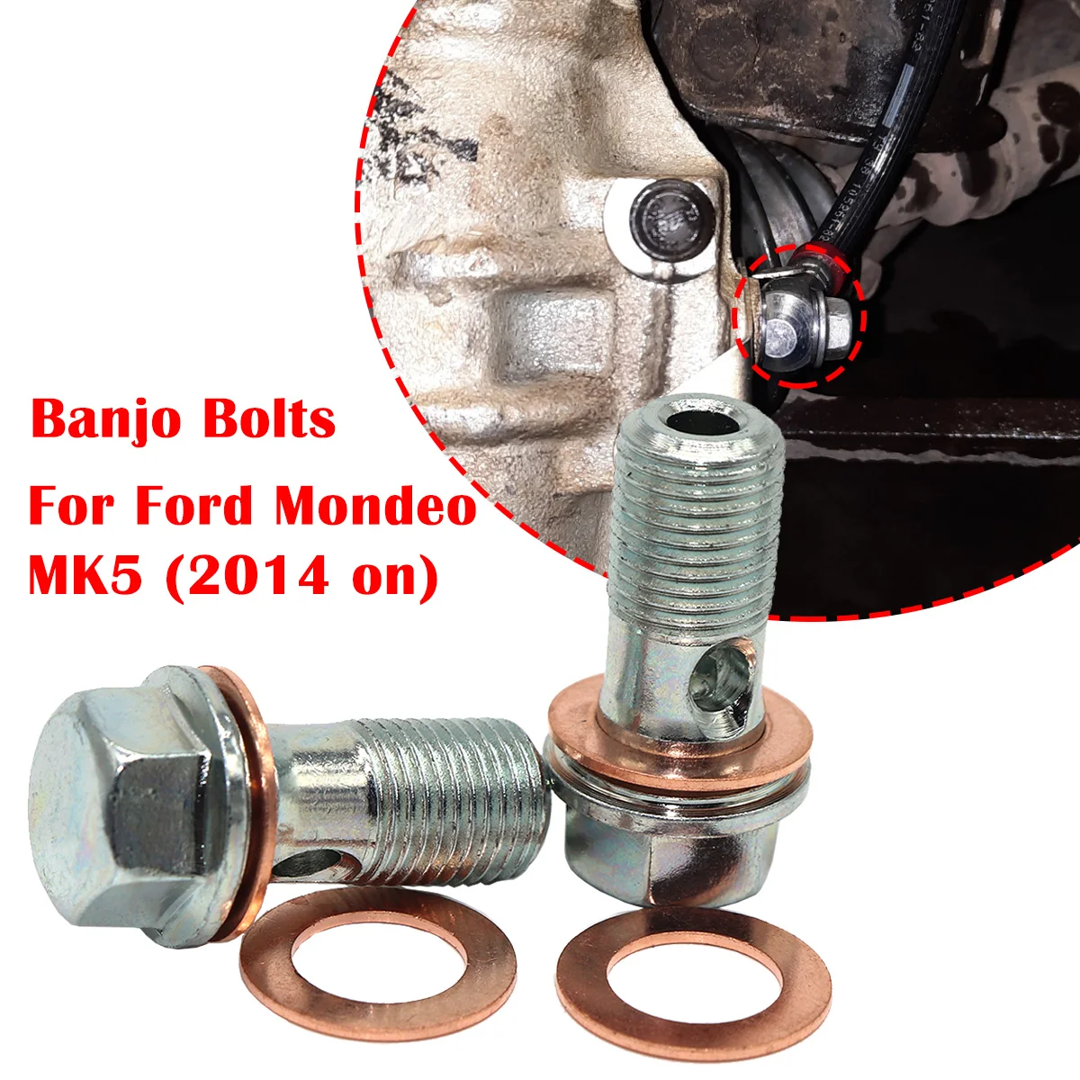 

Rear Left Right Caliper Hose Lines Banjo Fittings Bolts For Ford Mondeo MK5 Ranger Fiesta Copper Sealing Crush Washers Repair