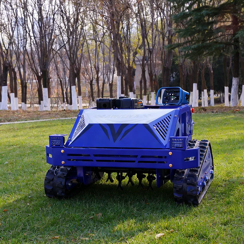 

Customized 550mm remote-controlled tracked robot lawn mower, 4-stroke industrial grade cordless lawn mower
