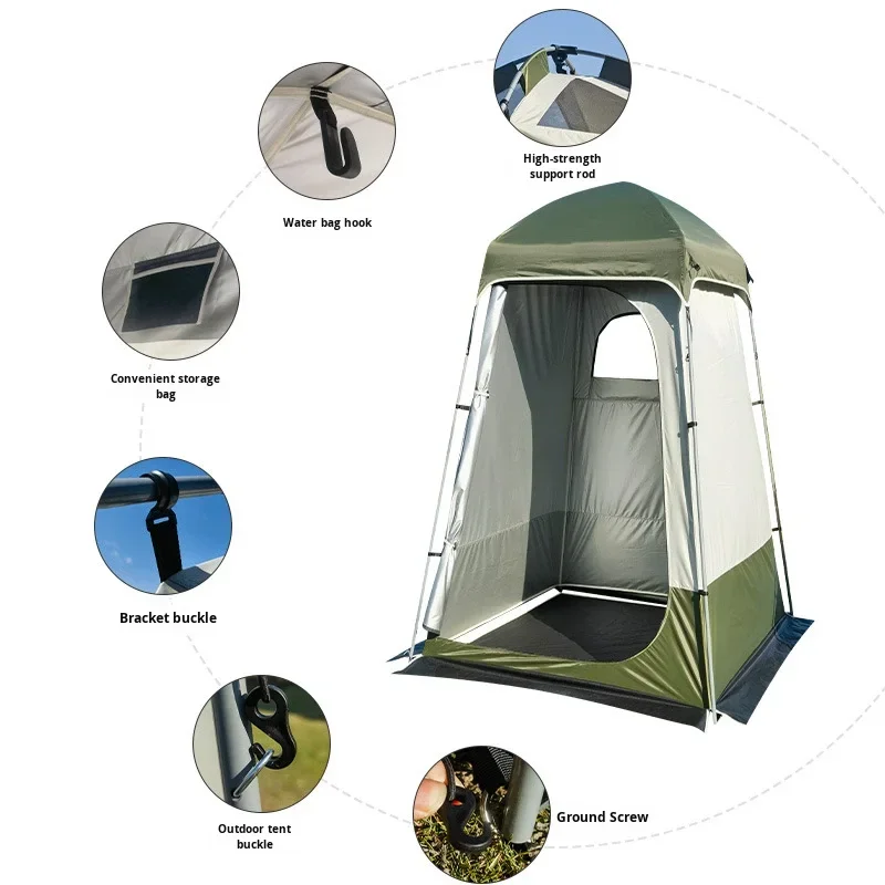 2026 Four-Season Waterproof Double Layer Outdoor Mobile Bathroom Changing Room Beach Fishing Camping Pop up Shower Tentpromote s