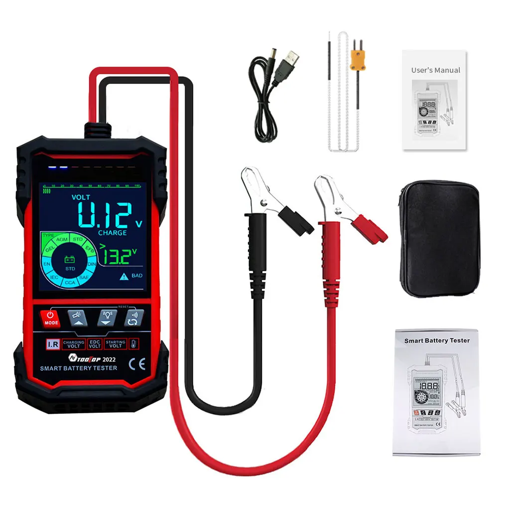 

3.2 Inch Color Screen Smart Car Battery Tester 12V 24V Battery Tester Internal Resistance load Discharge Current Test ET2202