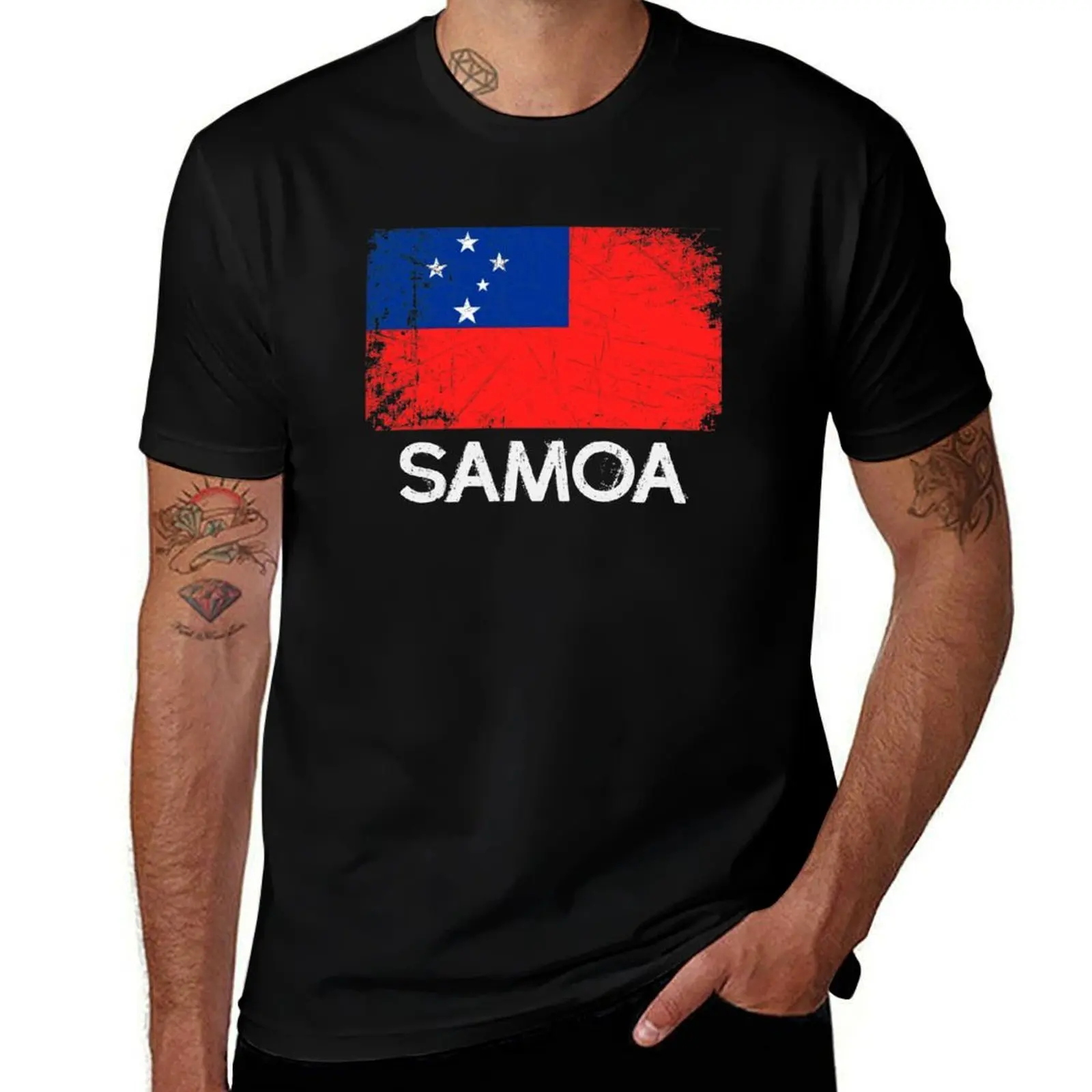 

Samoan Flag Design Vintage Made In Samoa Gift T-Shirt t shirt men 100% cotton luxury brand men t shirt cotton 100% T-Shirt