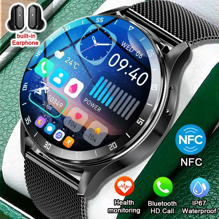 2024 NFC Smart Watch Women 390*390 Screen GPS Movement Track Sport Watches Women Magnetic Charging Bluetooth Call ECG Smartwatch