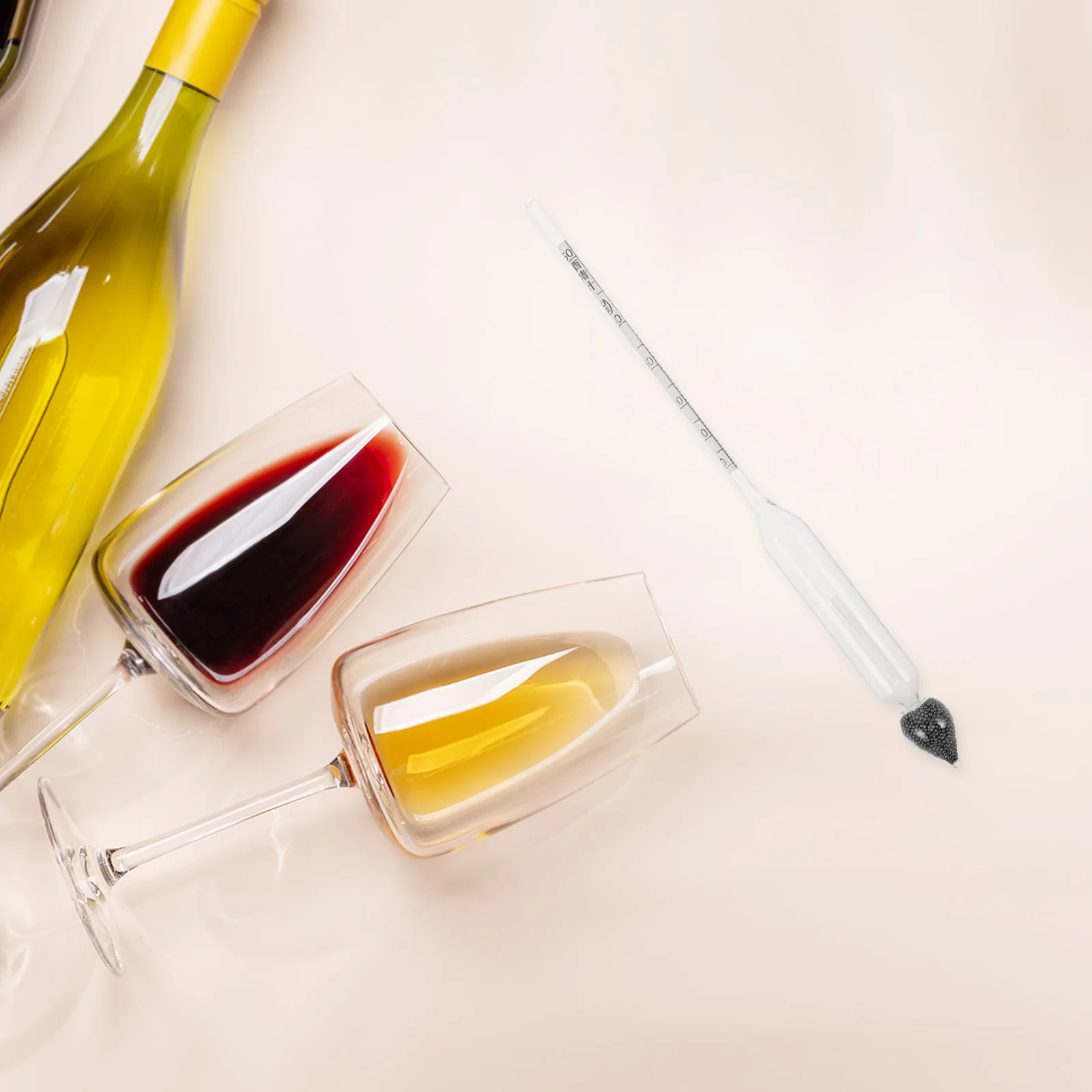 

2Pcs Alcohol Tester Hydrometer Accurate Dual Scale Measuring Device for Home Brewing Wine Beer Alcohol Concentration Test