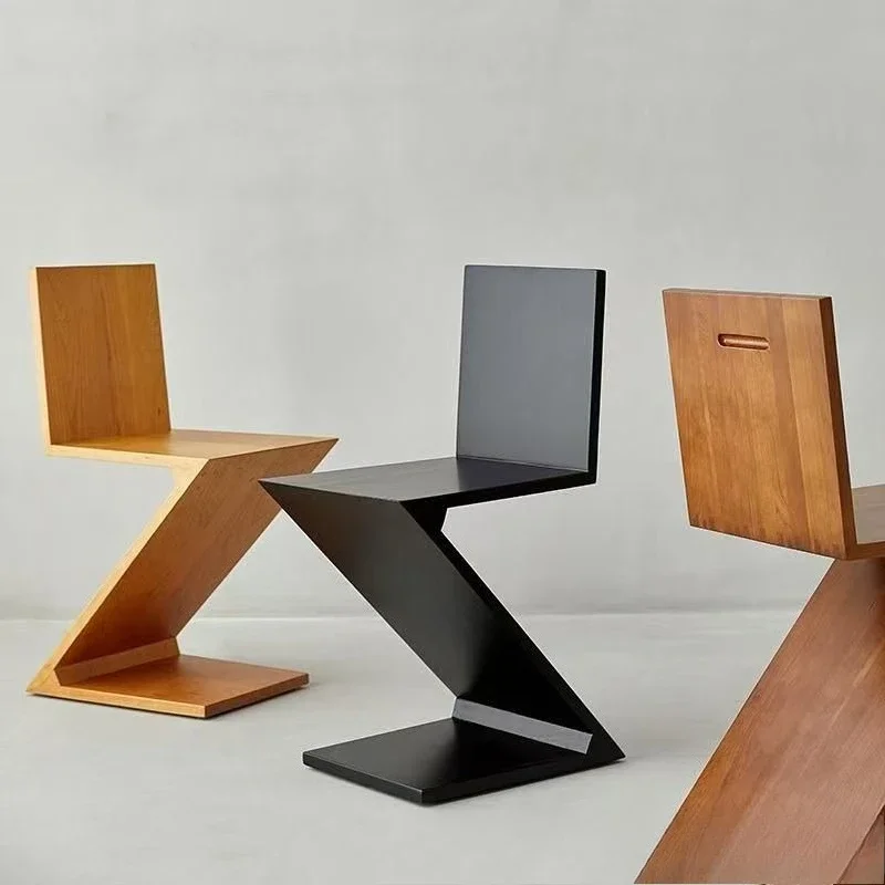 

Medieval chair replica designer dining chair creative solid wood backrest stool Z ins decorative creative stool