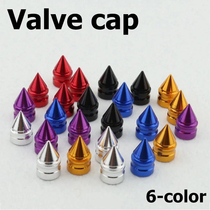 4pcs Aluminum Alloy Valve Cap Universal Aluminum Car Styling Tire Valve Stem Cap Spike Shaped Bullet Metal Dust Covers Lid