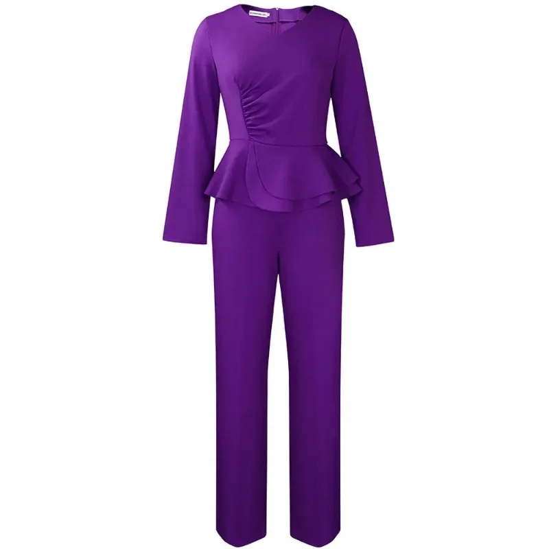 

Dashiki African Elegant Fashion Women Pleated Jumpsuits Long Sleeve Wide Leg Pants Rompers Party Office Outfits 2025 Spring