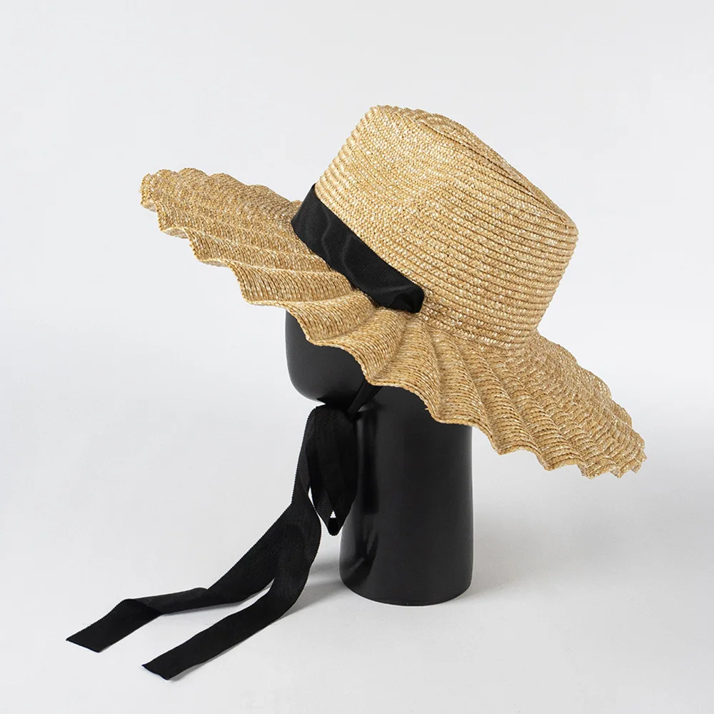 2025 neue handgemachte Stroh Jazz Jakobsmuschel Sonnenhut Mode Frühling Sommer Outdoor Allgleiches Band Sonnencreme große Krempe Strand Strohhut – Detail 17