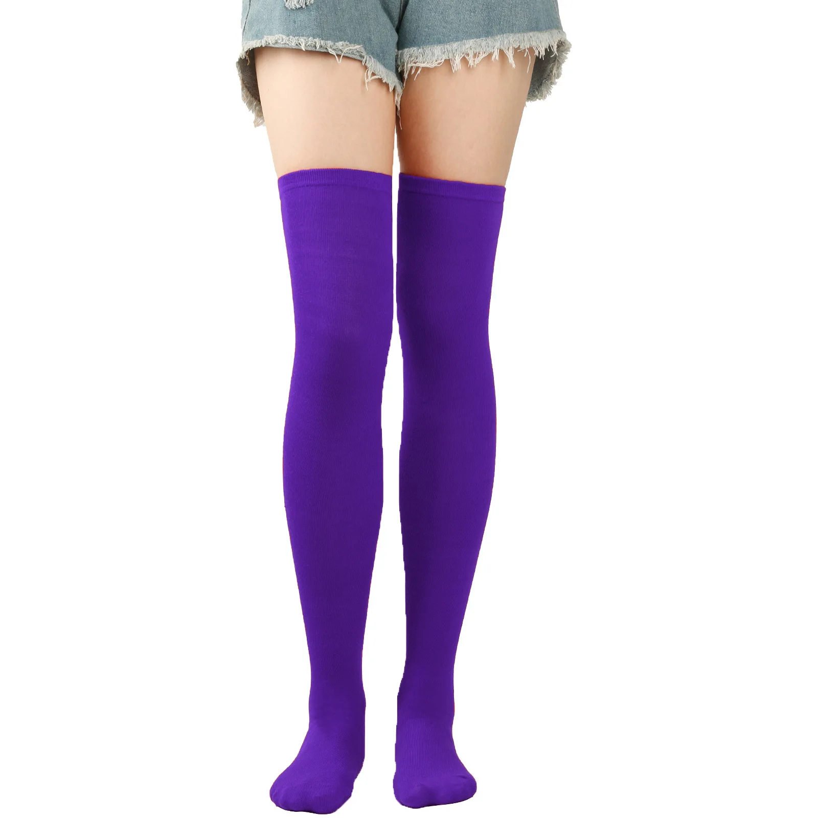 Calzini alti alla coscia a righe per calze solide da donna e ragazza di molti colori sopra il ginocchio per oggetti di scena per costumi cosplay anime da festa