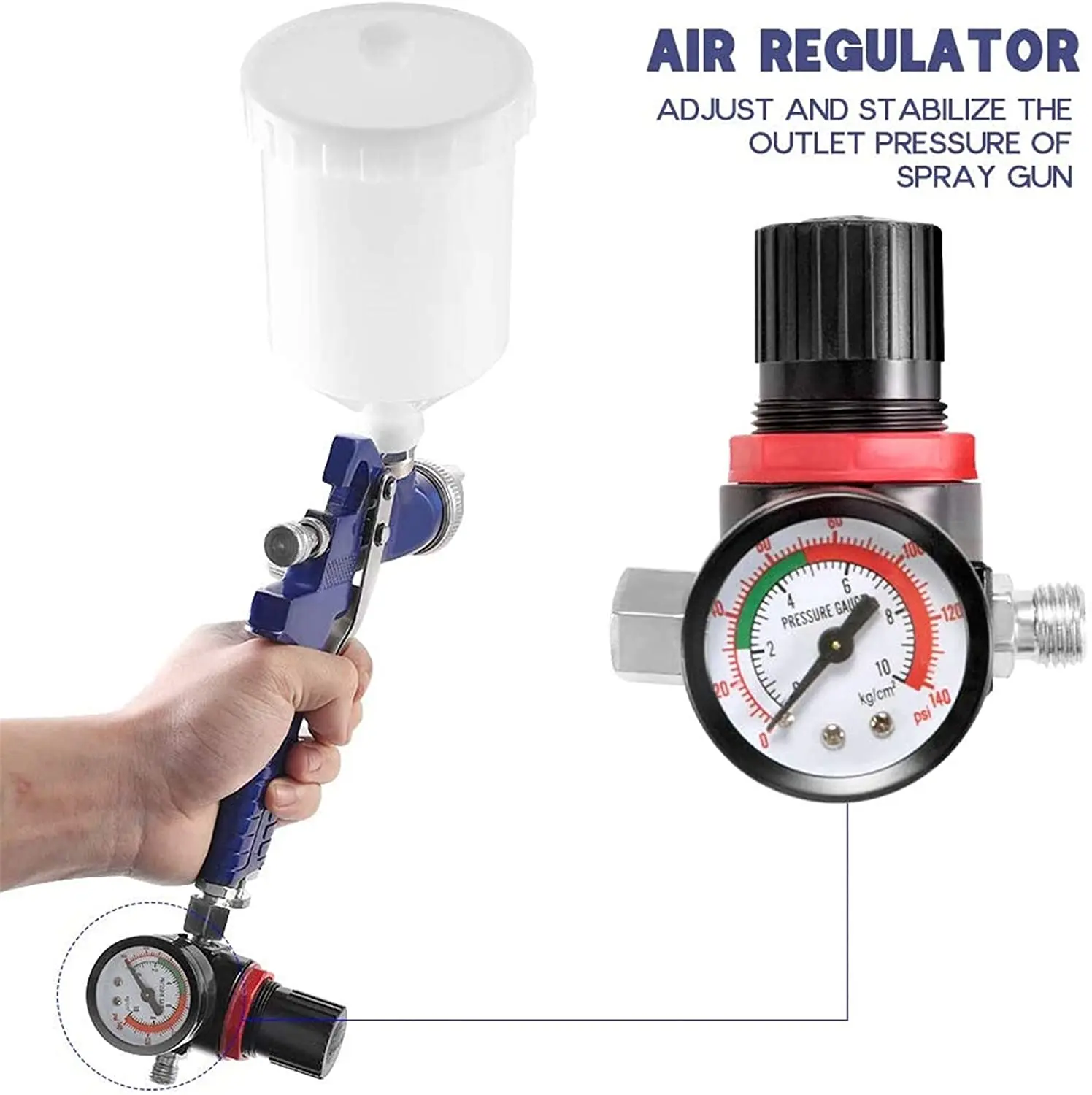 Pistola a spruzzo ad alta nebbia pistola a spruzzo HVLP 1.4/1.7/2.0mm 3 punte del fluido aerografo Kit di verniciatura a spruzzo fai da te pistola a spruzzo portatile per vernice per auto
