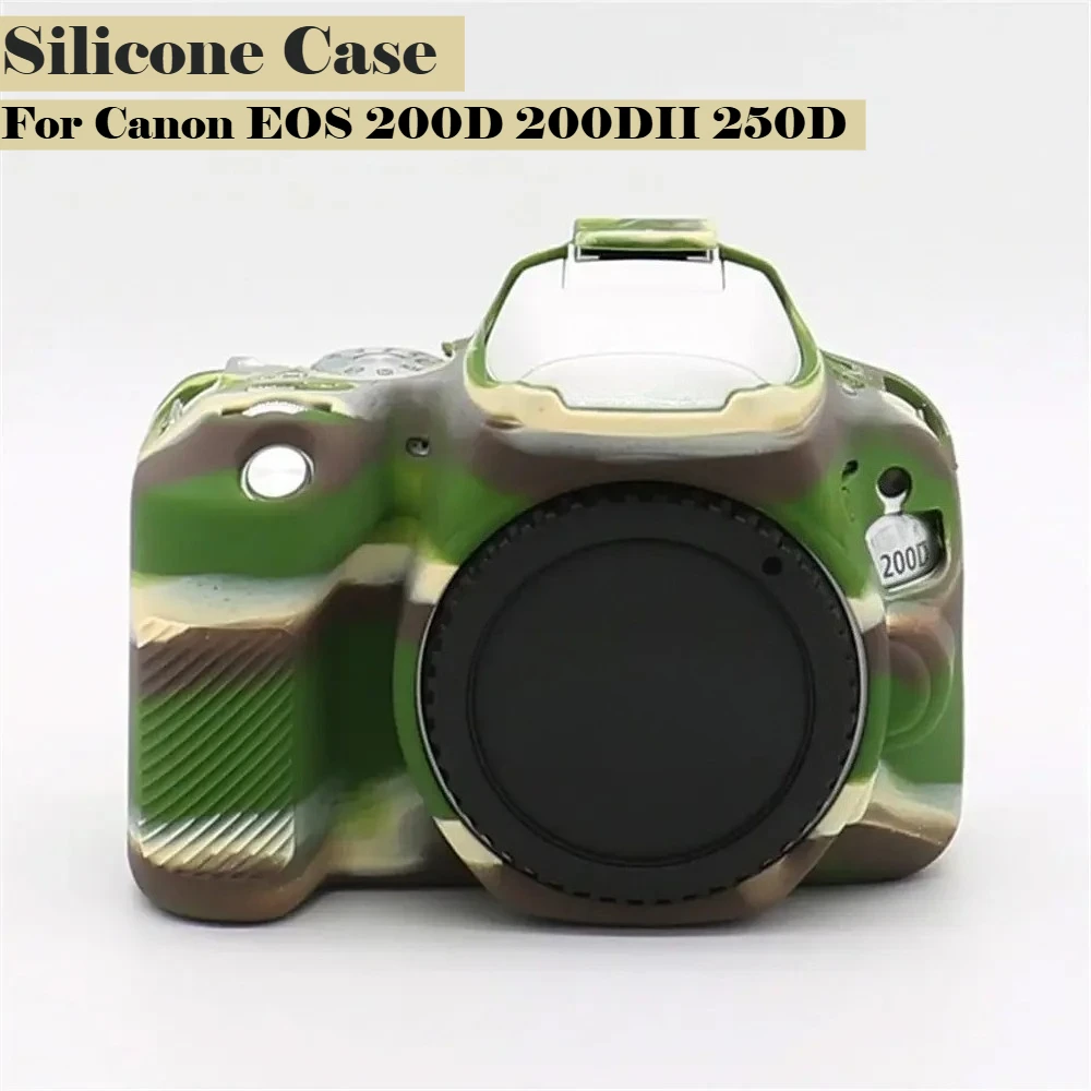 Soft Silicone Case Camera Bag For Canon EOS 200D 200DII 250D Armor Body Camera Rubber Cover Skin