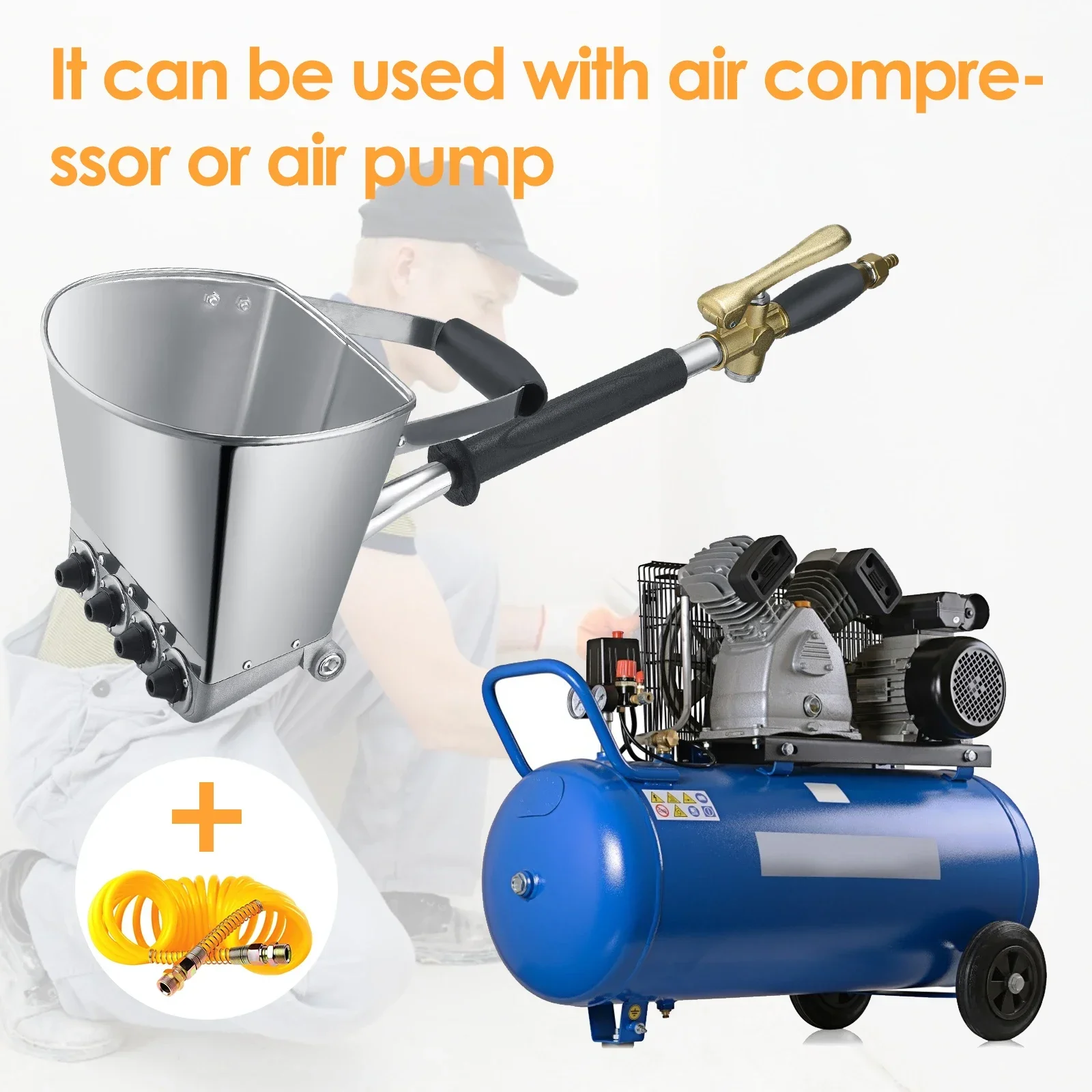 Mortar Spray Gun Wall Stucco Shovel Hopper Ladle Cement Mortar Sprayer Gun Plaster Ceiling Paint Concrete Sprayer Tool