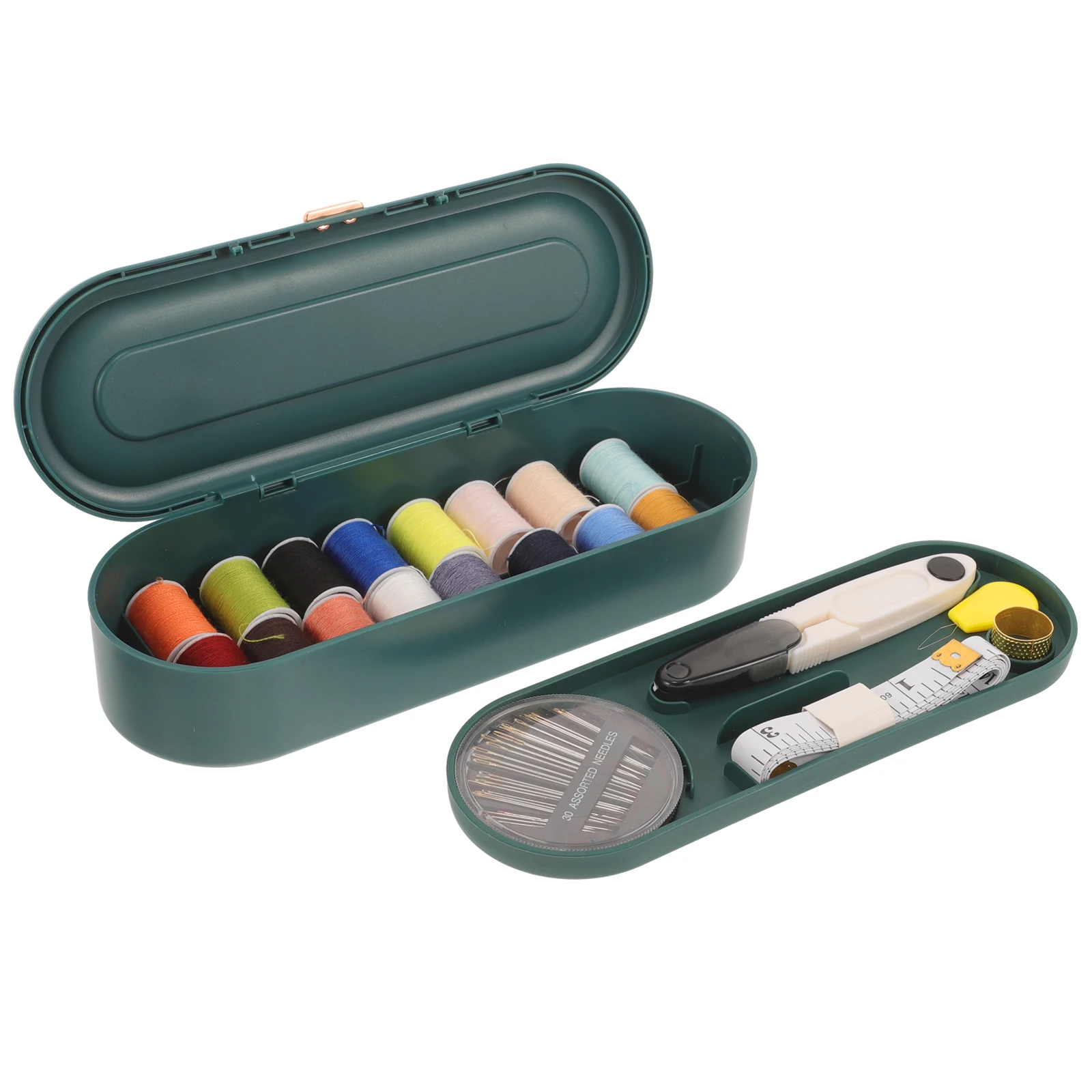 

Portable Sewing Kit Green Storage Box Needle Threader H Stitching Supplies Household Tools Practical Kits Sewing Accessories