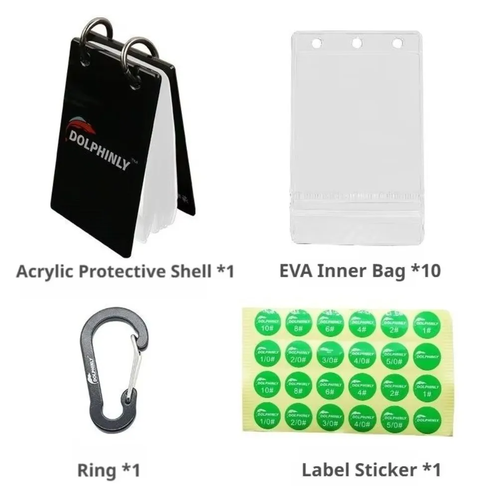 Clear Acrylic Cover Fishing Hook Storage Bag Portable Binder Structure Lure Accessories Organizer Wallet Style Transparent