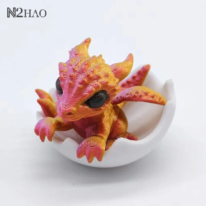 3D Mini Newborn Dragon In Egg Art Dragon Statue Little Miniature Of Dragon Hatching Dragon Newborn Dragon In Egg Desktop