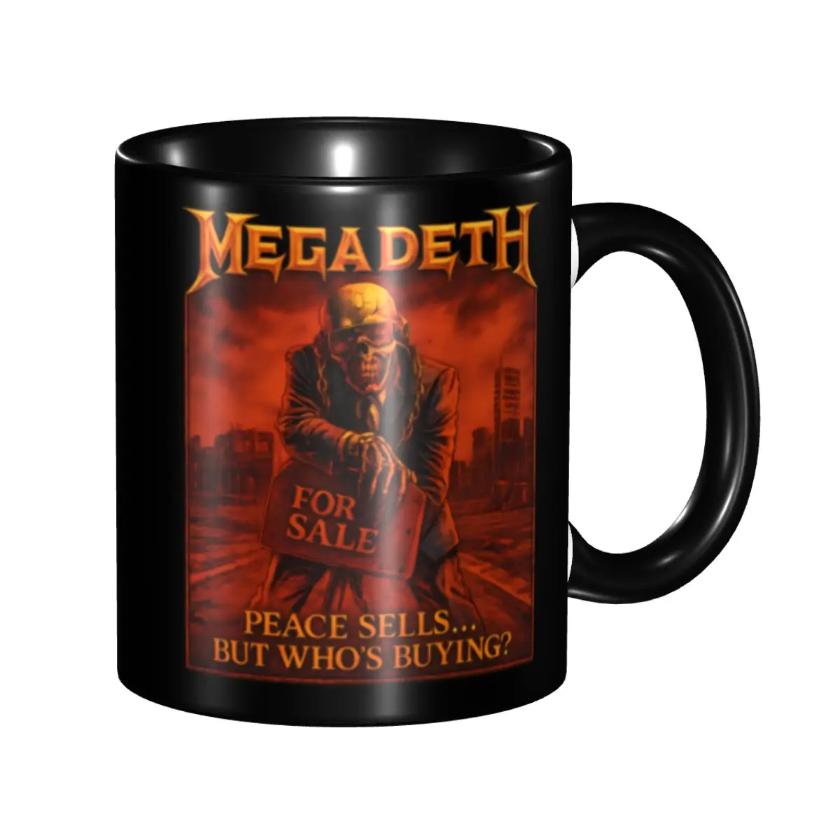 Tasses à café et à thé en céramique personnalisées Megadeths Heavy Metal Band DIY