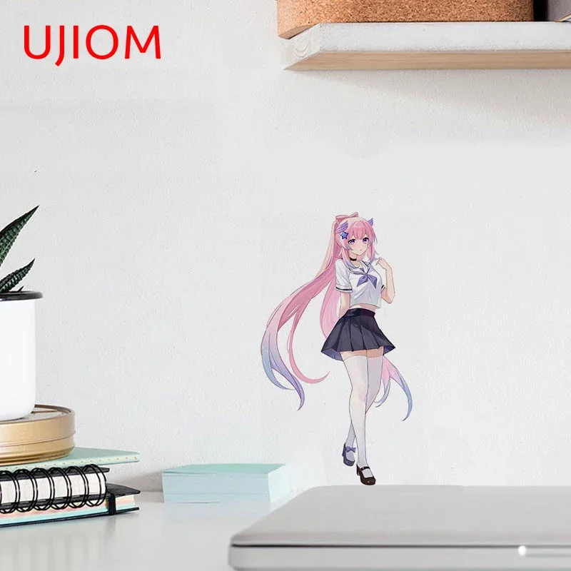 UJIOM 13cm Genshin Impact Sangonomiya Kokomi Lovely Wall Sticker Kawayi Refrigerator Decal Bedroom Decoration Fashion