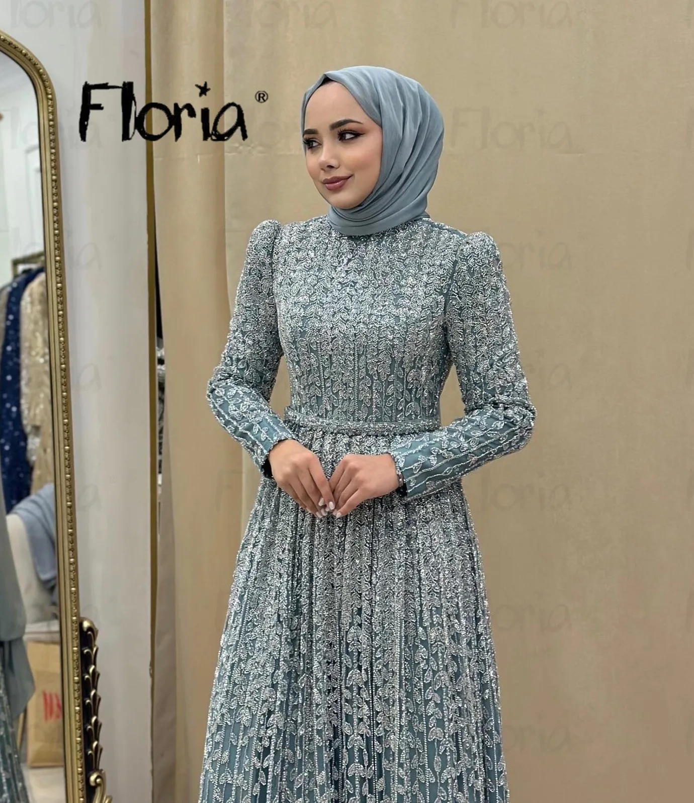 Dubai Muslim A Line Ankle Length Prom Dresses Plus Size Women Vestidos De Novia High Quality Luxury Dress With Beading 2024