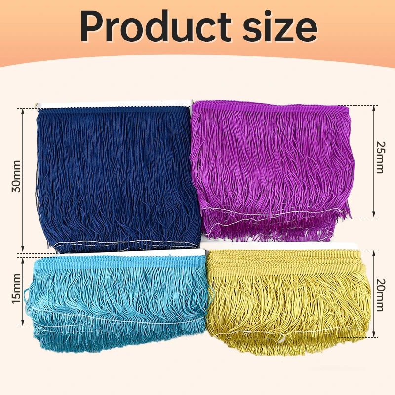 5/10M Polyester Tassel Fringes For Sewing Latin Dress Trim Lace Ribbon Garment Curtain Decorative Trimming DIY Craft Accessories