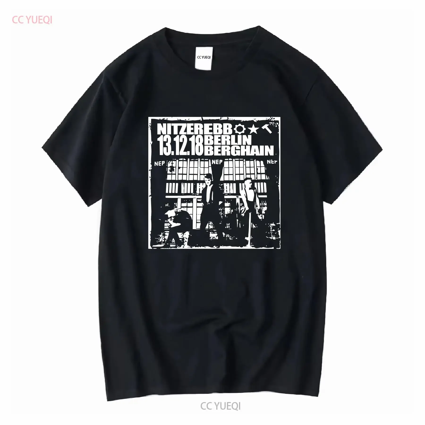 Nova Camiseta Clássica Premium Nitzer Ebb Berlin Berghain EBM England Music Tamanho S a 2XL Vintage Lavada Elástica Estilosa Masculina Versátil