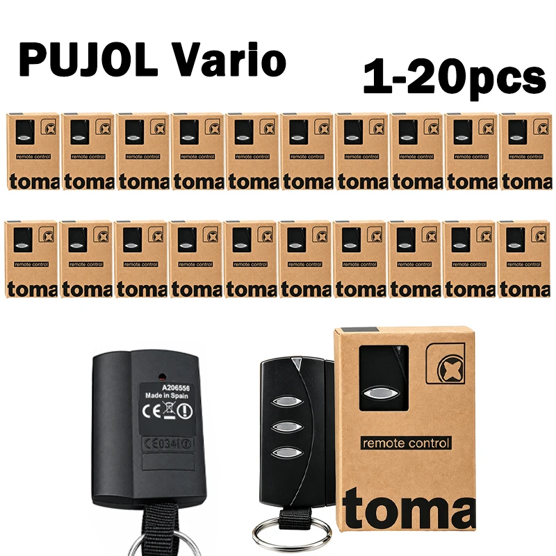 PUJOL Vario VARIO/6 Garage Door / Gate Remote Control 433.92MHz Only Compatible Black PUJOL VARIO 433MHz 6 Channel Transmitter
