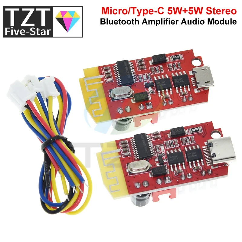 1/3 pièces Carte amplificateur audio numérique DC 3.7V 5V 5W Double plaque Module de musique et de son pour haut-parleur Bluetooth 5.0 DIY Type-C/Micro USB