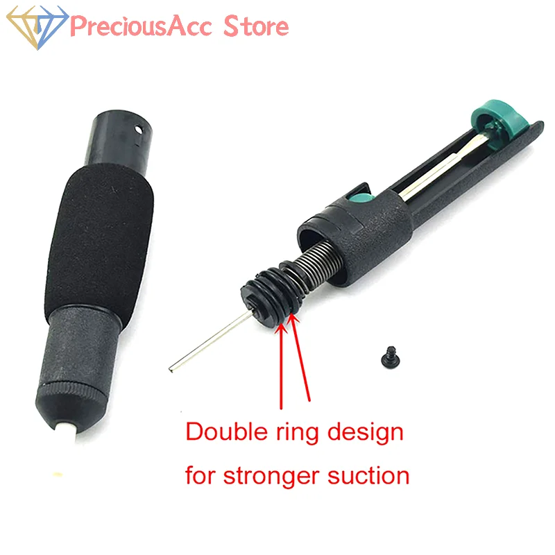 Hand Welding Tools DP-366D Dual-Ring Non-Slip Handle Solder Sucker Powerful Solder Pump Soldering Sucker Pen