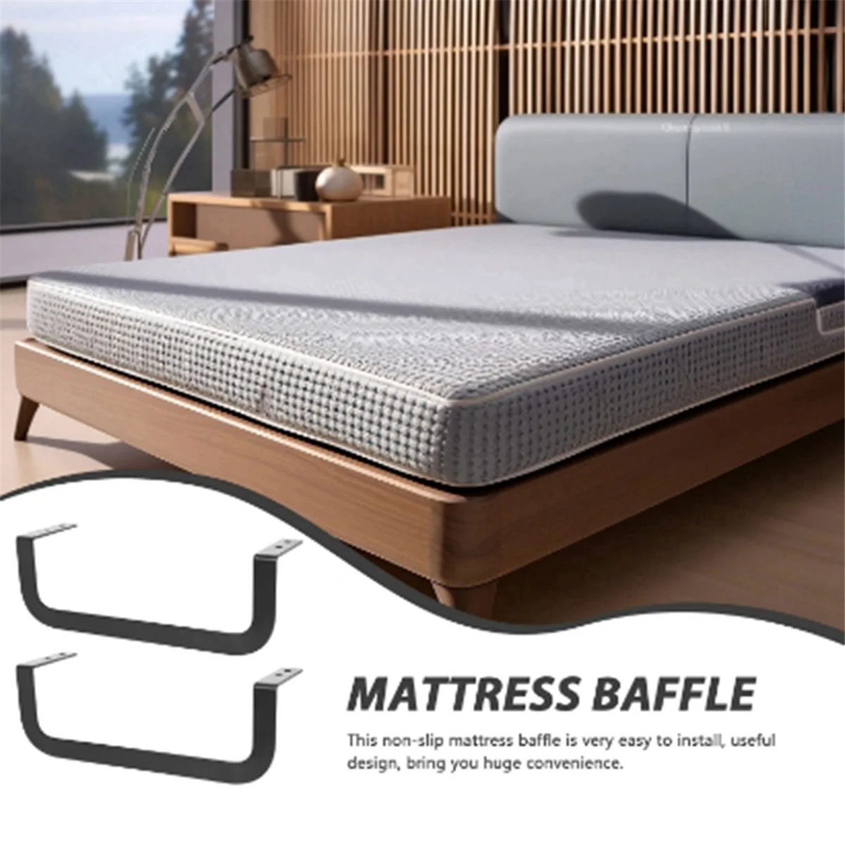 Metal Mattress Retainer Bar Keep Mattress Stopper From Sliding Slide Stopper to Prevent Sliding Holder in Place Gripper
