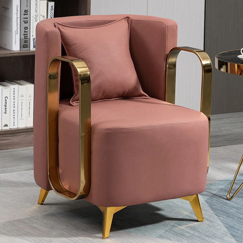 Modern Luxury Chairs Living Room Handle Metal Makeup Floor Chair Bedroom Meditation Single Meubles De Salon Home Furniture