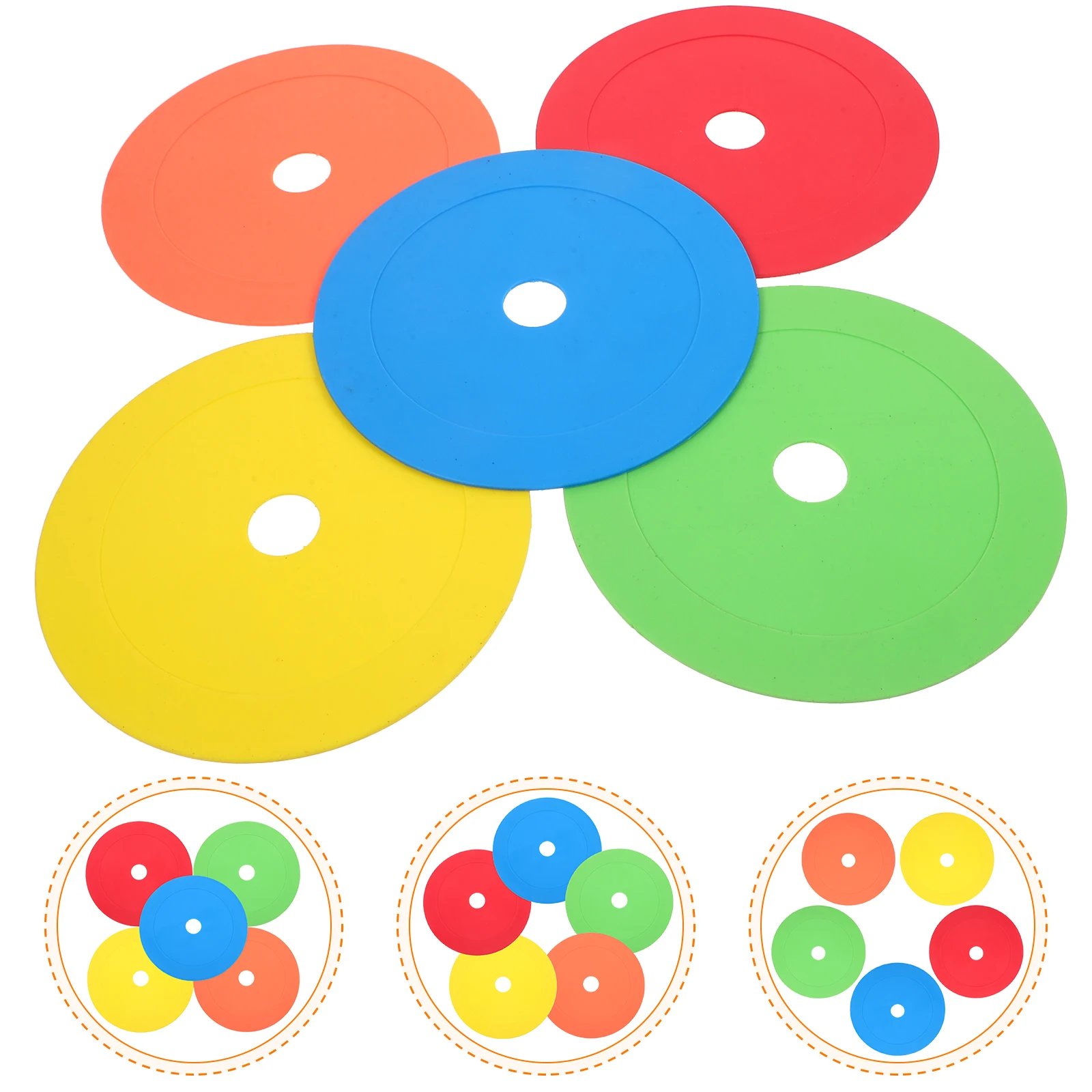 

5 Pcs Sports Logo Mat Football Training Equipment Soccer Sign Disc Floor Tpe Child