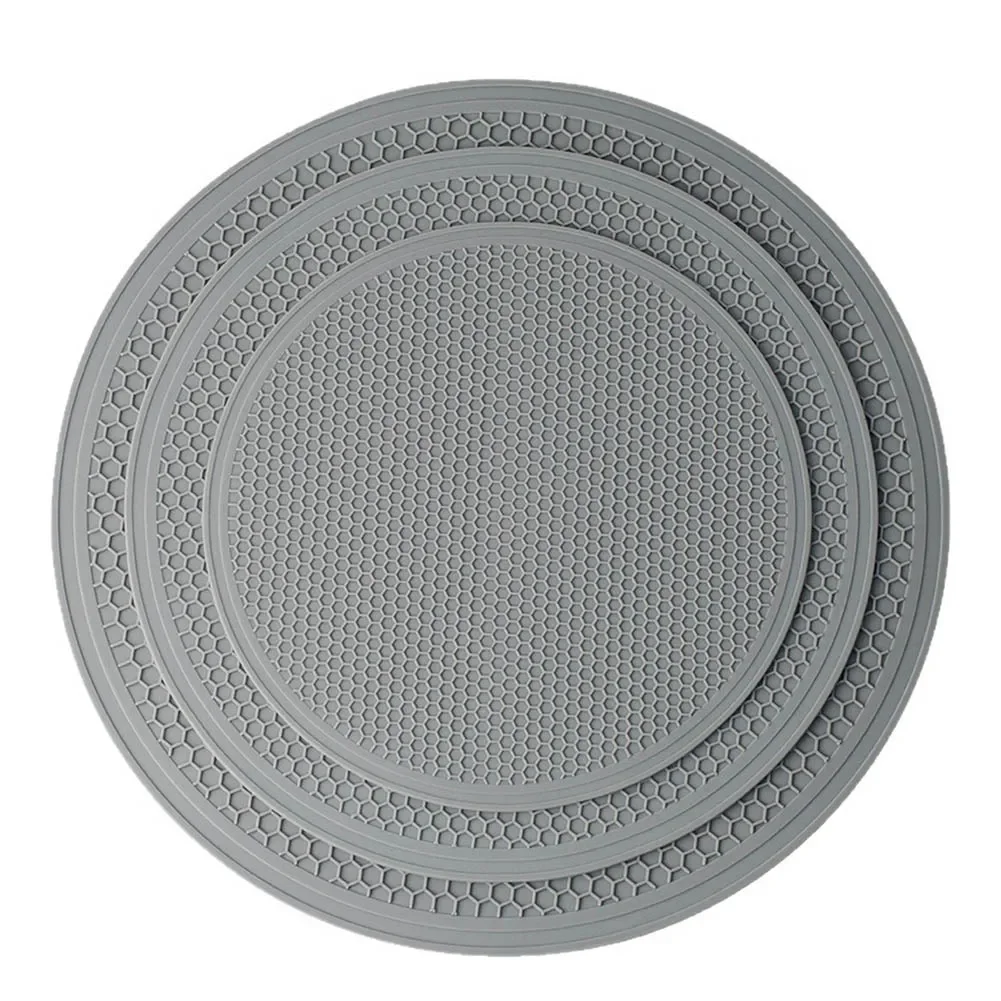 Silicone Round Trivet for Kitchen Use with Heat Resistant Properties to Protect Dining Tables from Hot Pots and Pans