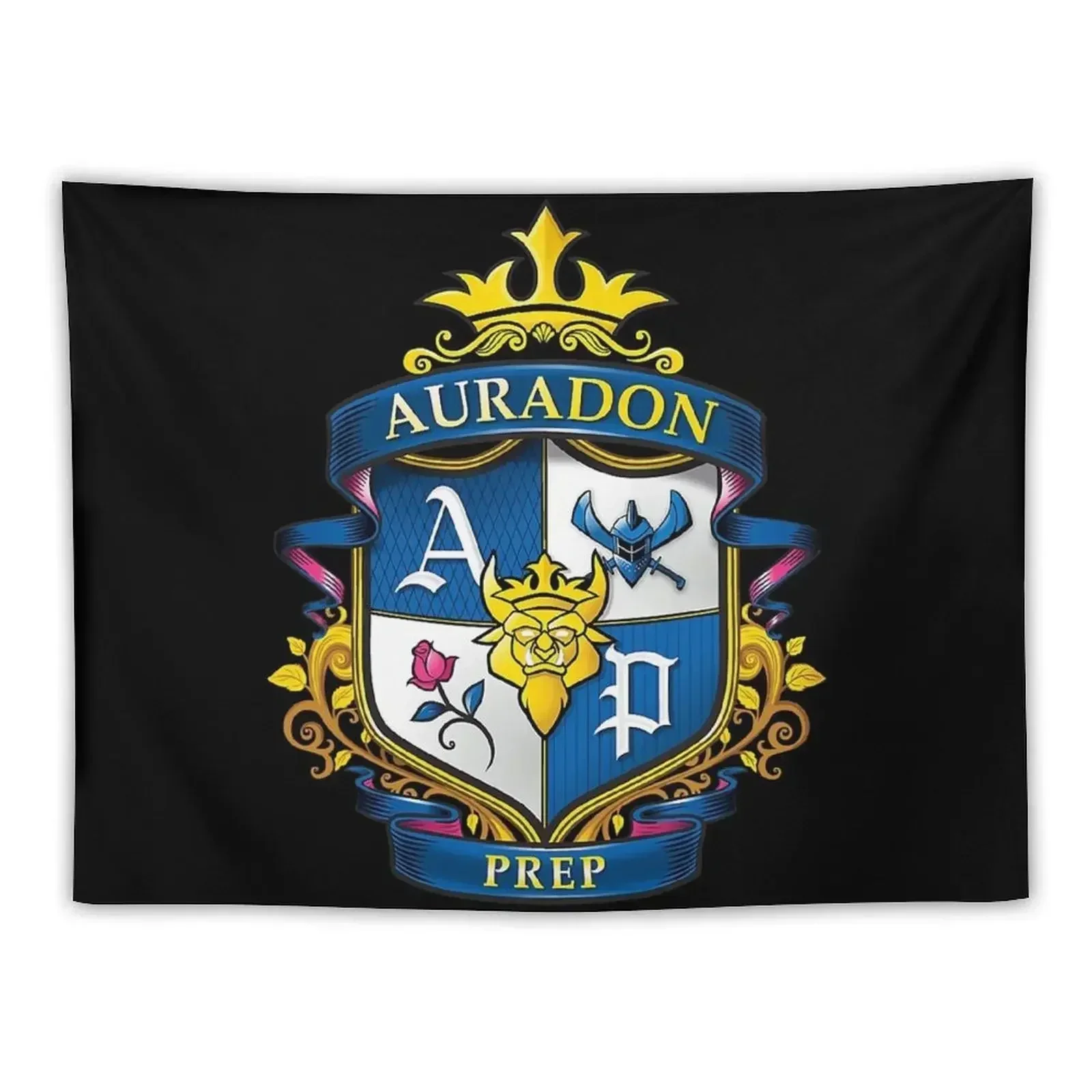 Descendants Auradon Prep Crest T-Shirt Tapestry Home Decor Aesthetic Carpet Wall Tapestry