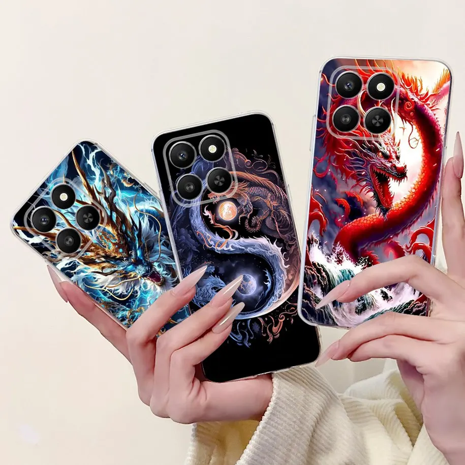 Чехол для Huawei Honor X7D, чехол LGN-NX1, роскошный мультяшный тигровый дракон, мягкий силиконовый чехол для телефона HonorX7D Play 10T 5G, задняя крышка