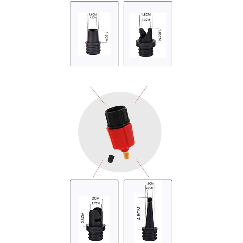 Manner Sup Paddle Air Nozzle Air Valve Rubber Boat Canoe Changeover Car Pump Adapter Multi Connector