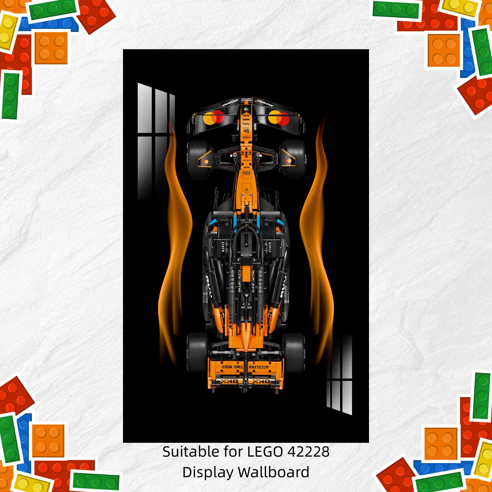Display-Wandtafel geeignet für LEGO 42228 MCL39 Baustein-Automodell Lego Technics Halter Wandmontage-Display mit Rahmen