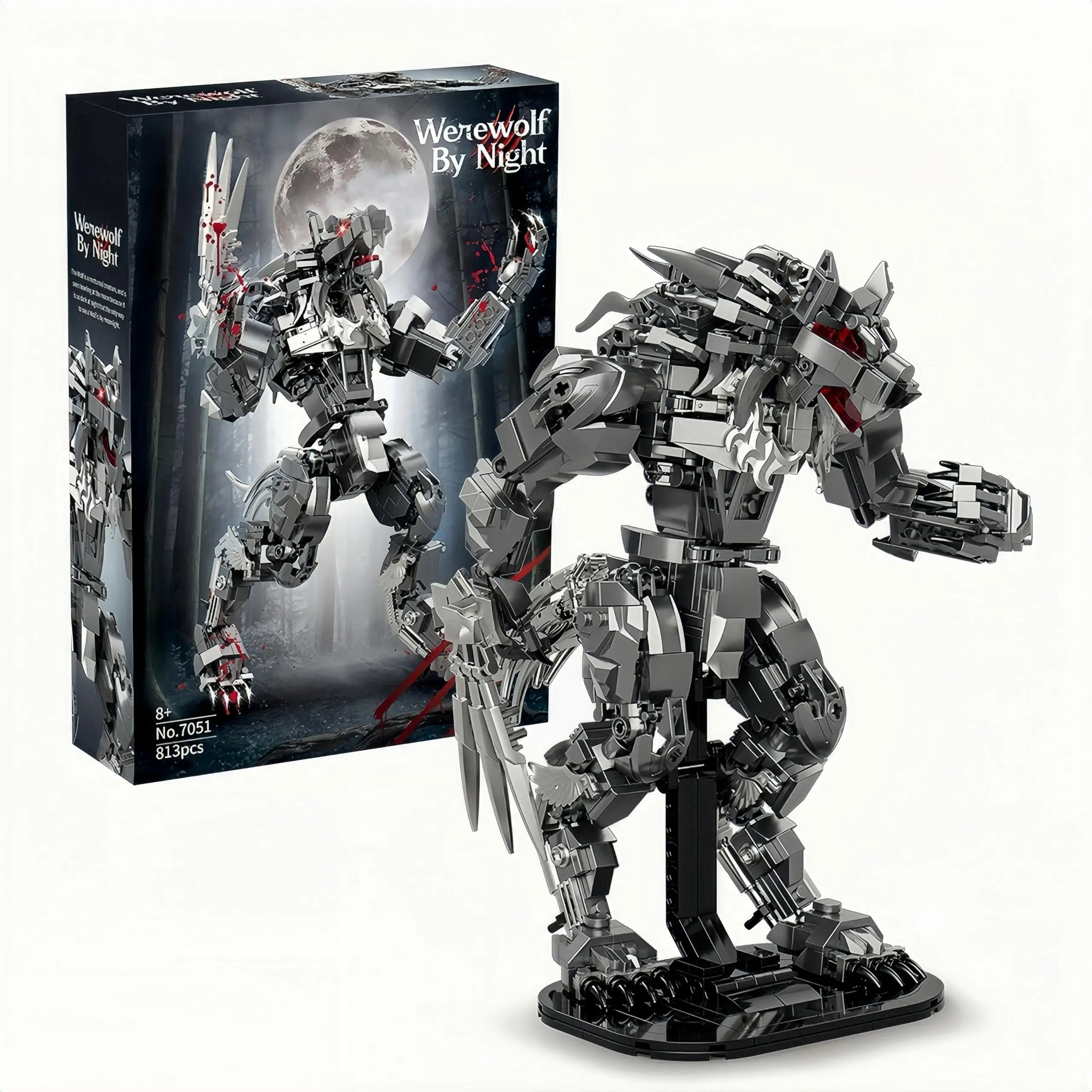 

2025 New Mechanical Wolf Building Blocks Set 813Pcs Creative Werewolf Action Figure Model Stem Toys Gifts for Adult and Kids Moc
