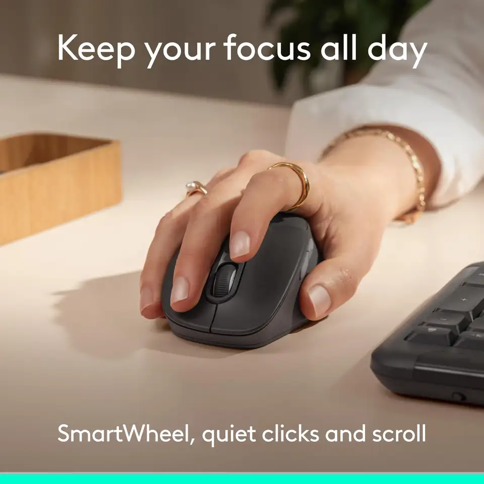 ماوس Logitech Signature Comfort Plus M850 L اللاسلكي عبر البلوتوث مع وسادة راحة اليد ونقرات صامتة - 5